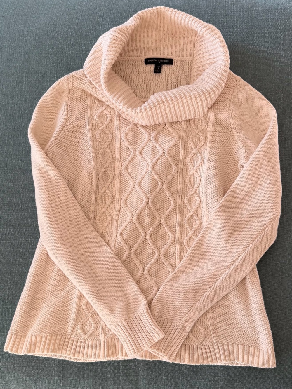Banana Republic Cream Cable Cowl-Neck Sweater Coastal Fisherman Cottagecore
